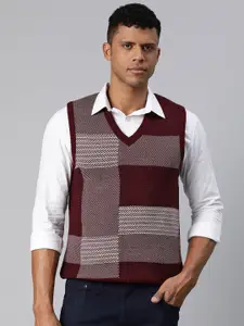 Pierre Carlo Men Self Design Sweater Vest