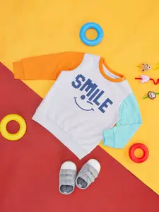 Pantaloons Baby Infant Boys Typography Printed Cotton Sweatshirt