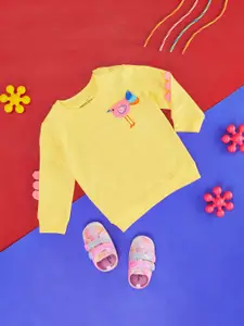 Pantaloons Baby Infant Girls Applique Cotton Sweatshirt