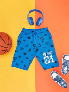 Pantaloons Junior Boys Conversational Printed Mid-Rise Cotton Shorts