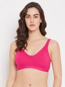 Clovia Pink Non-Padded Full Coverage All Day Comfort Cotton Everyday Bra