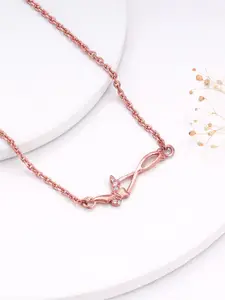 GIVA Rose Gold-Plated 925 Sterling Silver Cubic Zirconia Necklace