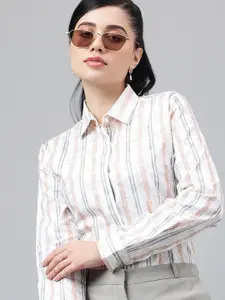Hancock Smart Striped Opaque Cotton Casual Shirt