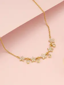 GIVA 925 Silver Golden Floral Serenade Necklace