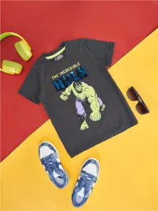 Pantaloons Junior Boys Hulk Printed Round Neck Cotton T-shirt