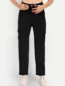 Next One Women Smart Wide Leg High-Rise Stretchable Cargo Jeans