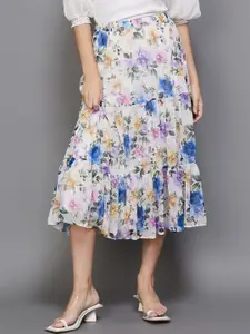 CODE by Lifestyle Printed Flared Midi Skirt