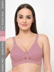 Curvy Love Pack Of 2 Self Design Full Coverage Everyday Bra With All Day Comfort