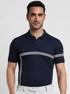 Peter England Striped Polo Collar Slim Fit T-shirt