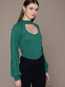 bebe Women Brighter Basics Pullover With Cut-Out Detail