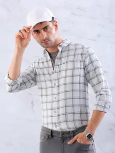 Hardsoda by The Indian Garage Co Slim Fit Windowpane Checks Twill Casual Shirt