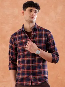 Hardsoda by The Indian Garage CoSlim Fit Tartan Checks Twill Casual Shirt