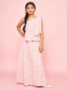Aks Kids Girls Printed Cotton Ready to Wear Lehenga Choli