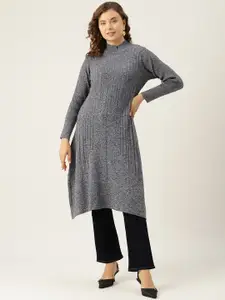 American Eye Cable Knit Longline Acrylic Pullover