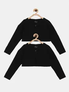 Kryptic Girls Pack Of 2 V-Neck Crop Cotton Shrug