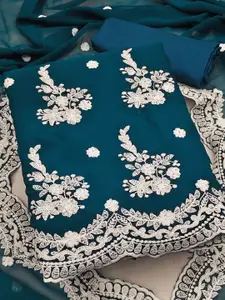 MANVAA Floral Embroidered Unstitched Dress Material