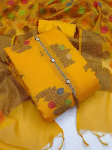 MANVAA Banarasi Pure Silk Unstitched Dress Material