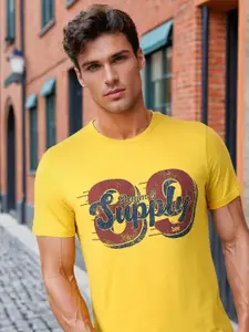 Lee Slim Fit Typography Printed Round Neck Cotton Casual T-Shirt