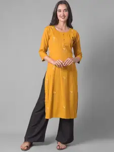 Dollar Missy Round Neck Three-Quarter Sleeve Thread Work Kurta