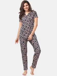 Be You Geometric Printed Night suit