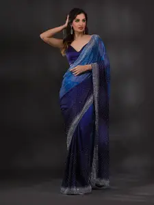 Trendmalls Embellished Sequinned Pure Silk Saree