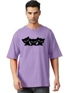 Elibolz Graphic Printed Drop-Shoulder Sleeves Oversized Cotton T-shirt