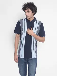 Crimsoune Club Striped Polo Collar Slim Fit T-shirt