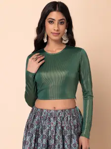 Rang by Indya Striped Fitted Crop Top