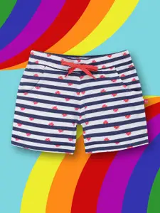3PIN Girls Mid-Rise Striped Cotton Outdoor Shorts