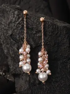 Jazz and Sizzle Gold-Plated Classic Pearl Drop Earrings