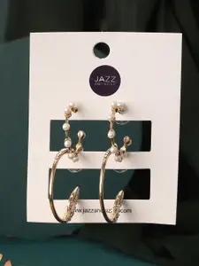 Jazz and Sizzle Set Of 2 Gold-Plated Half Hoop Earrings