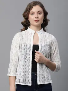 UnaOne Self Design Embroidered Pure Cotton Shrug