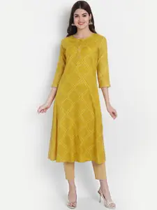 SUTI Geometric Printed Gotta Patti Kurta