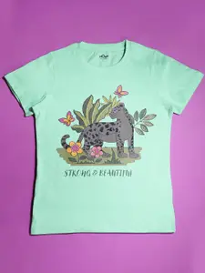 Hoop Girls Graphic Printed Cotton T-shirt