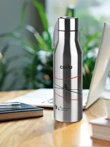 Cello Refresh Grey Stainless Steel Hot and Cold Double Walled Water Bottle- 500ml