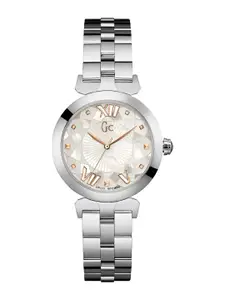 GC Women Textured Swiss Made Analogue Watch Y19001L1-White