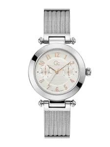 GC GUESS COLLECTION PrimeChic Silver Round Dial Women Quartz Analog Watch - Y48001L1MF