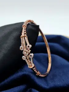 Anouk American Diamond Rose Gold-Plated Kada Bracelet
