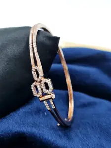 Anouk American Diamond Rose Gold-Plated Kada Bracelet