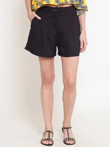 Sera Women Black Regular Fit Shorts