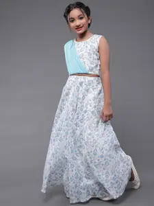 Aks Kids Girls Printed Ready To Wear Lehenga & Blouse With Dupatta