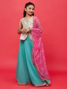 Aks Kids Girls Printed Ready To Wear Lehenga & Blouse With Dupatta