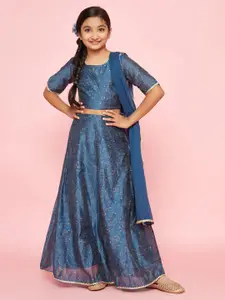 Aks Kids Girls Printed Ready To Wear Lehenga & Blouse With Dupatta