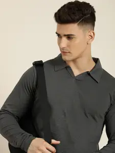 DILLINGER Men Solid Regular Fit Polo Collar T-shirt
