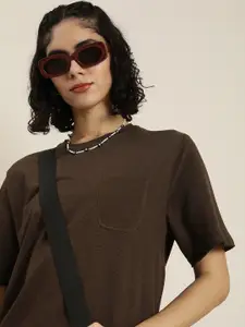 DILLINGER Oversized Drop-Shoulder Sleeves Longline Pure Cotton T-shirt