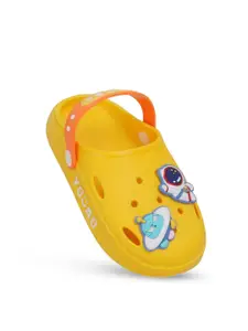 Yellow Bee Boys Astronaut & Spaceship Self Design Rubber Clogs