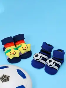 Yellow Bee Infants Boys Pack of 2 Patterned Cotton Anti Skid Socks
