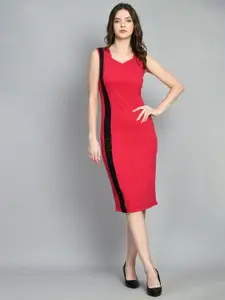 IUGA V-Neck Sleeveless Sequined Sheath Midi Dress
