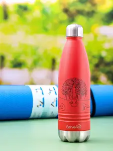 Servewell Indus Red Stainless Steel Vacuum Water Bottle - 750 ML