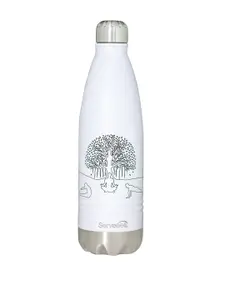 Servewell Indus White Stainless Steel Water Bottle-1L